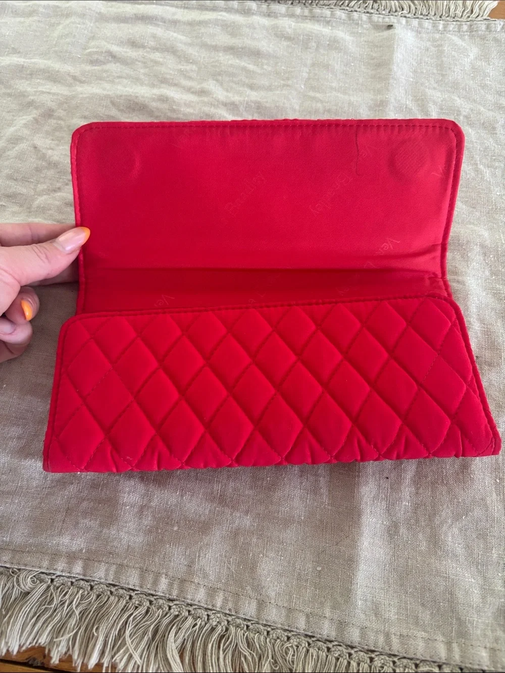 Vera Bradley Quilted Red Clutch Wallet
